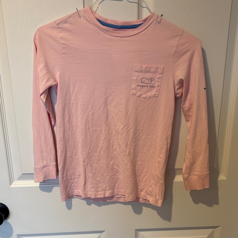 Vineyard Vines Kids Light Pink Long Sleeve Tee